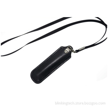 Black Leather Lanyard Bag/ Holster for EGO Batteries with Rope